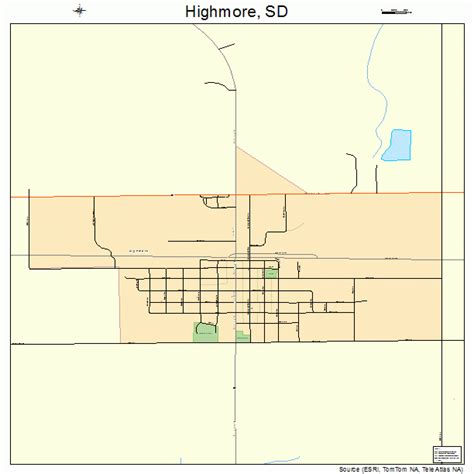 Highmore South Dakota Street Map 4628980