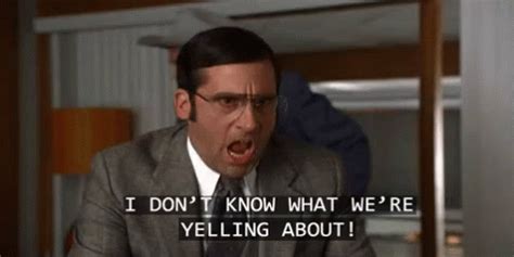 Yelling GIF - Anchorman SteveCarell BrickTamland - Discover & Share GIFs