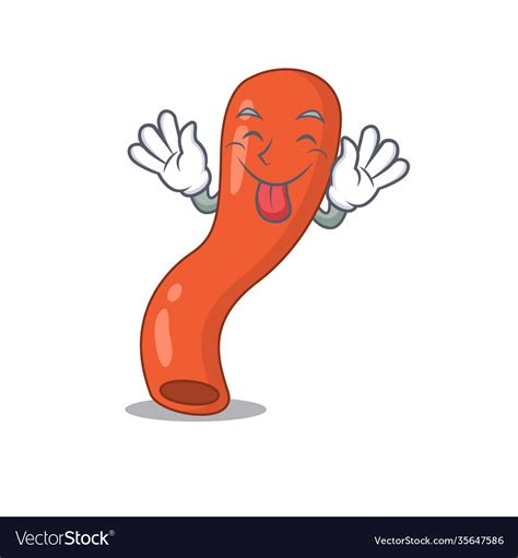 Funny appendix cartoon design with tongue out face