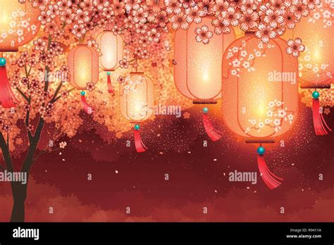 Cherry blossom illumination Stock Vector Images - Alamy