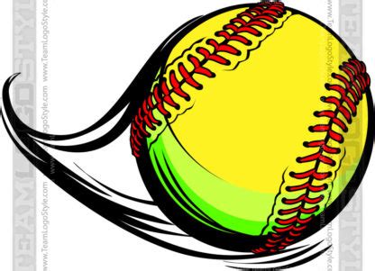 Softball Graphic - Vector Clipart Softball in Motion