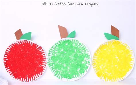 Paper Plate Apple Craft - Coffee Cups and Crayons