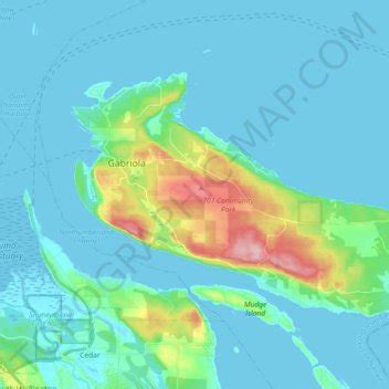 Gabriola Island topographic map, elevation, relief