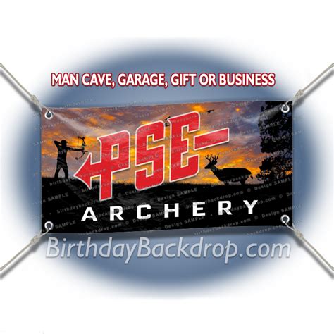 PSE Archery Logo Hunting Theme Red Letters Archery Banner