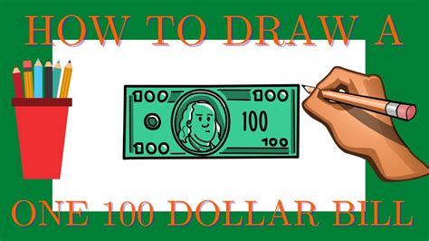 100 Dollar Bill Drawing Easy