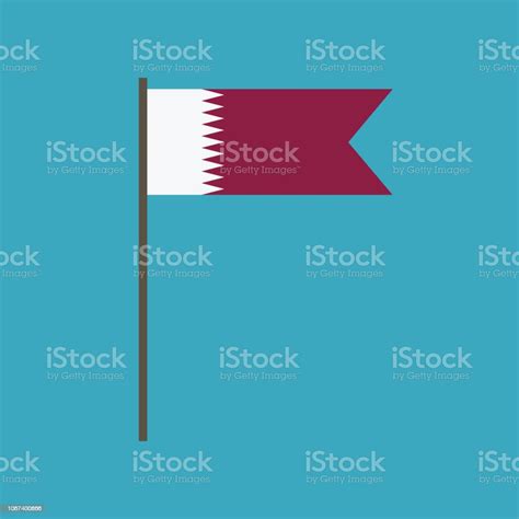 Qatar Flag Icon In Flat Design Stock Illustration - Download Image Now - All Middle Eastern ...