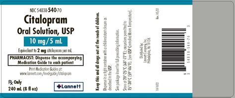 Citalopram Oral Solution - FDA prescribing information, side effects ...