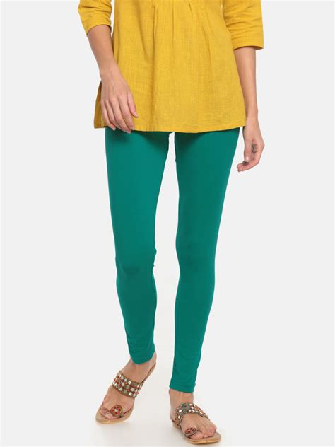 Buy Go Colors Women Green Solid Ankle Length Leggings - Leggings for Women 2701718 | Myntra