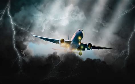 Plane in a Storm - Image Abyss