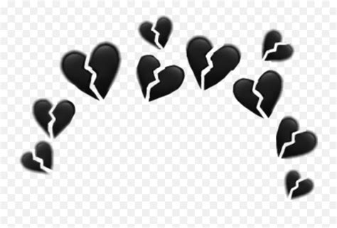 Download Wallpaper Broken Heart Emoji Hd - Black Heart Crown Png,Heartbreak Emoji - free ...