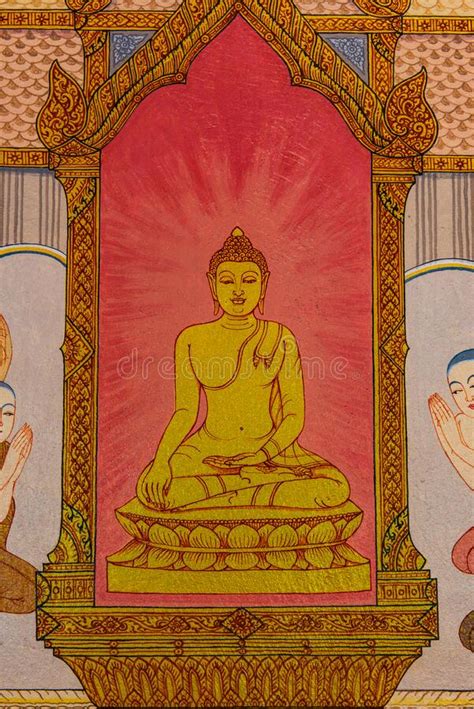 Buddha drawing on wall stock image. Image of beautiful - 263790893