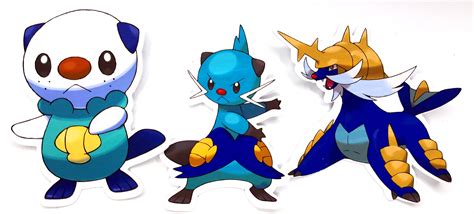 Oshawott, Dewott, Samurott - 3 Vinyl Sticker Evolution Set — Logan Arch