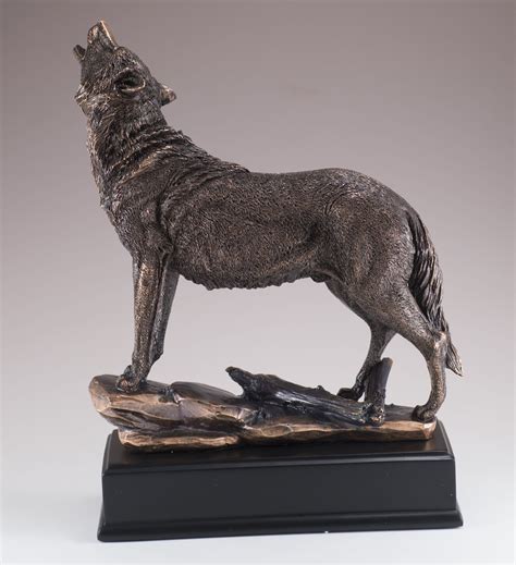 Wolf Howling Figurine Bronze Copper Plated Statue 10.25 | Wolf sculpture, Statue, Animal sculptures