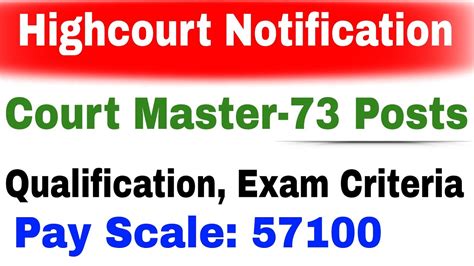 Highcourt Court Master Notification Released, Posts, Qualification ...