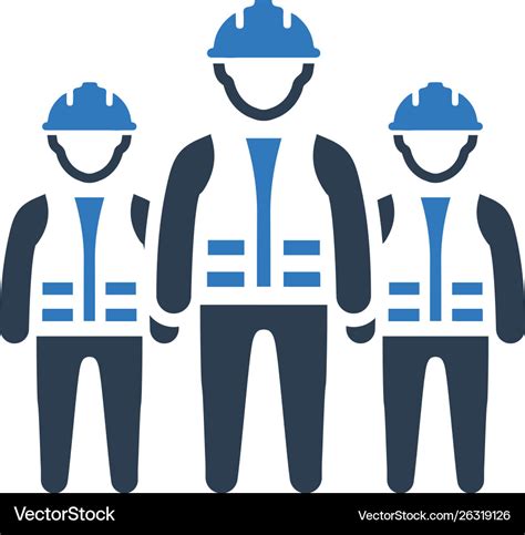 Construction worker team icon Royalty Free Vector Image