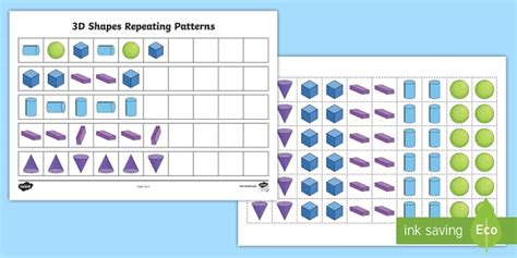 3D Shape Patterns - KS1 - Primary Resource (Teacher-Made)