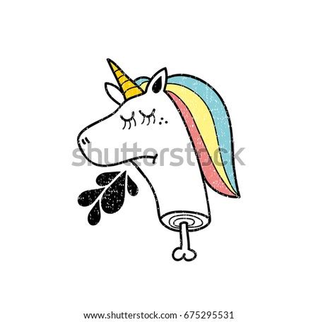 Dead Unicorn Icon Isolated On White Stock Vector 675295531 - Shutterstock