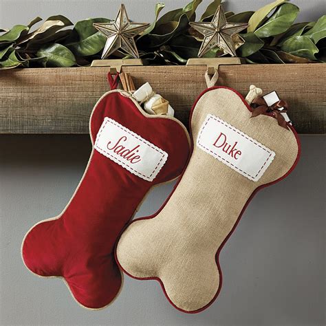 Burlap Dog Bone Stocking | Ballard Designs | Christmas stockings diy ...