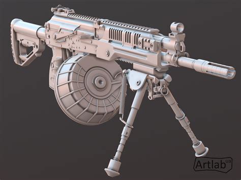RPK-16 light machine gun RPK-16 with drum and bipod 3D | Etsy