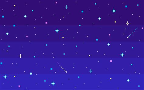 Pixel Art Night Starry Sky Stock Illustration - Download Image Now - iStock