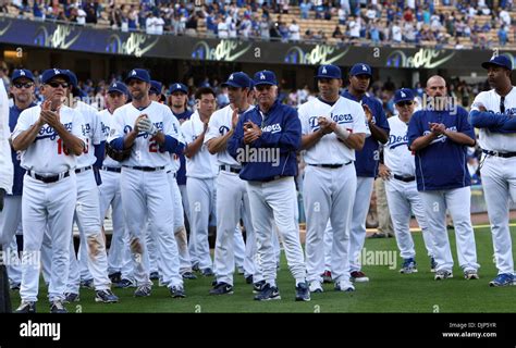 Mar. 28, 2008 - Los Angeles, California, U.S. - Los Angeles Dodgers look on as manager Joe Torre ...