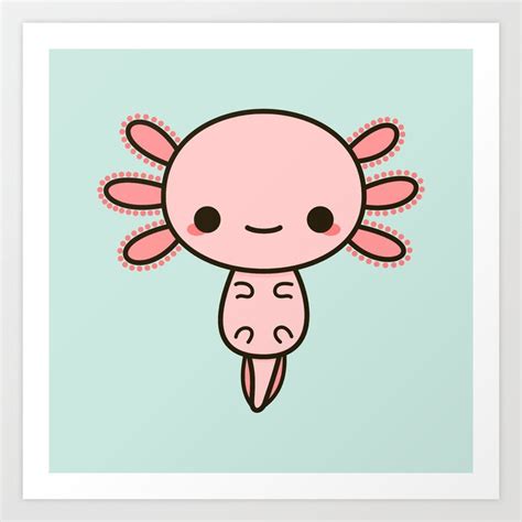 Kawaii Axolotl Animals Poster Print Metal Posters Ajolote Dibujo | Porn ...