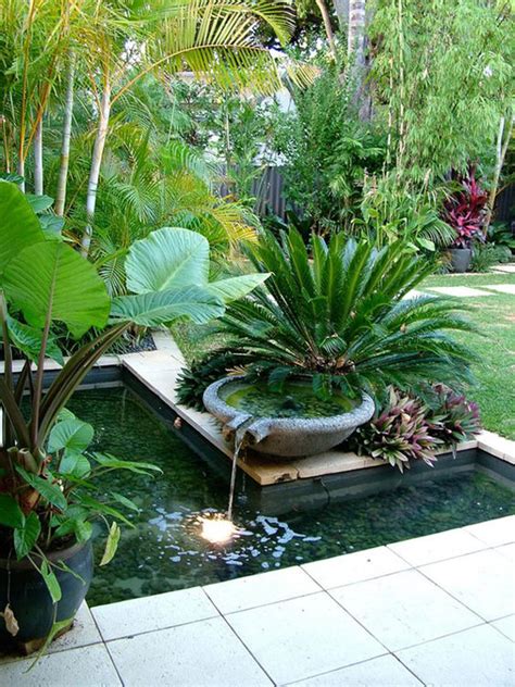 easy-diy-tropical-garden-fountains-in-courtyard-garden | HomeMydesign