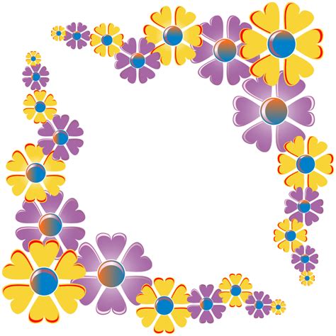 Flower Corner Variation Frame - Openclipart