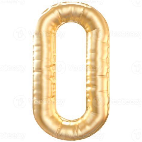 Gold bubble letter O font 3d render 36305455 PNG
