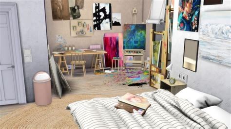 ARTIST BEDROOM at MODELSIMS4 » Sims 4 Updates