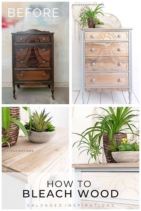 How To Bleach Wood - Salvaged Inspirations | Bleached wood, Refinishing ...