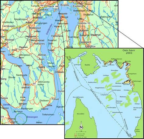 1 Map giving an overview of the Inner Oslo fjord | Download Scientific Diagram