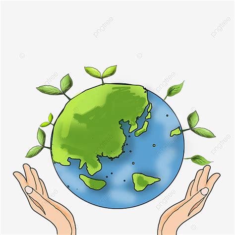 Protect The Earth PNG Picture, Green Earth Day Hands Hold Earth Protect ...