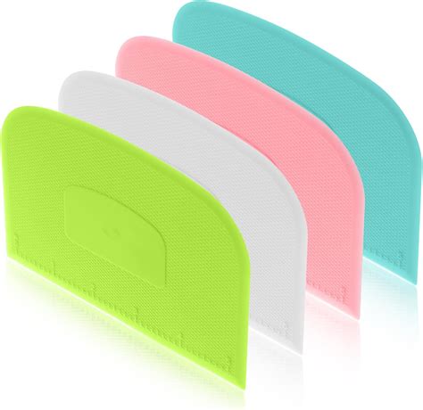 Amazon.com: 4 Piece Plastic Dough Scraper Bowl Scraper Flexible ...