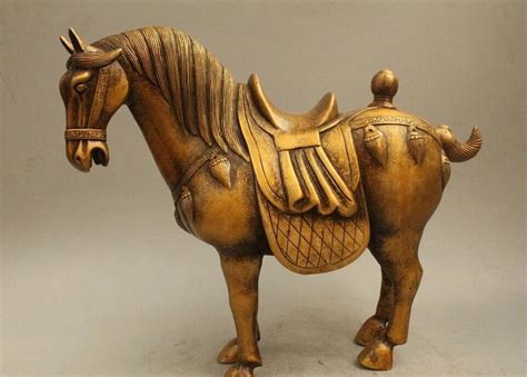 12" Chinese China Home Fengshui Bronze Zodiac Year Horse Statue ...