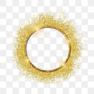 Circle Glitter Frame Border Gold Style PNG Images, Glitter, Gold, Background PNG Transparent ...