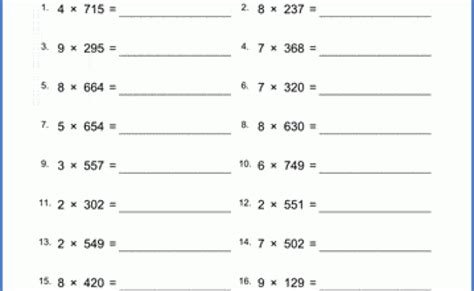 Mental Maths Worksheet Multiplication Multiplication Mental Maths ...