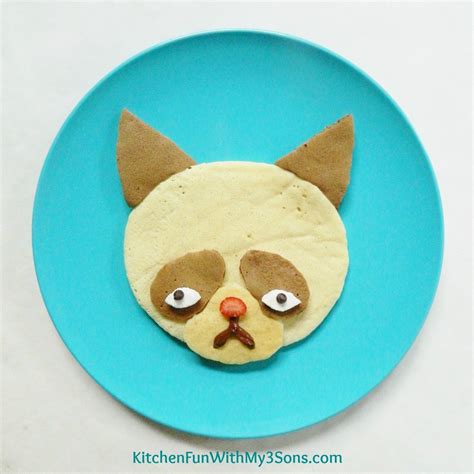 Grumpy Cat Pancakes for Breakfast - Kitchen Fun With My 3 Sons