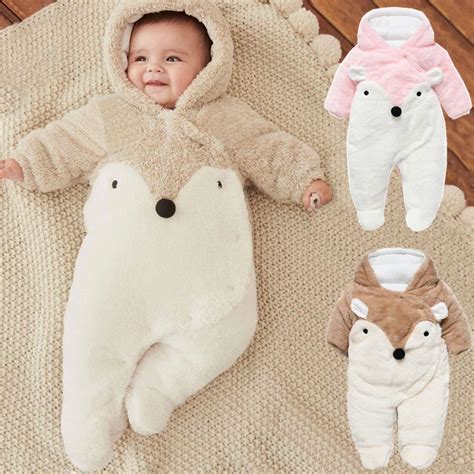 Newborn Baby Boy Clothes Winter Unisex outerwear Girls Thick cotton Warn Jumpsuit Children ...