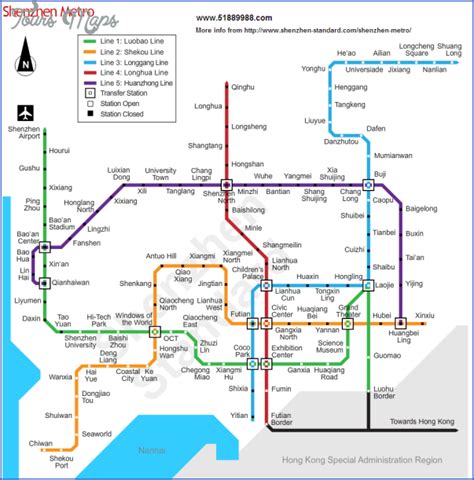 SHENZHEN METRO RAIL MAP - ToursMaps.com