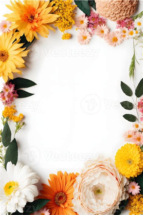 Top view floral background photo with plenty of copy space, perfect for ...