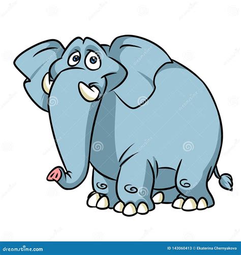 Big Kind Blue Elephant Cartoon Animal Character Stock Illustration - Illustration of graphics ...