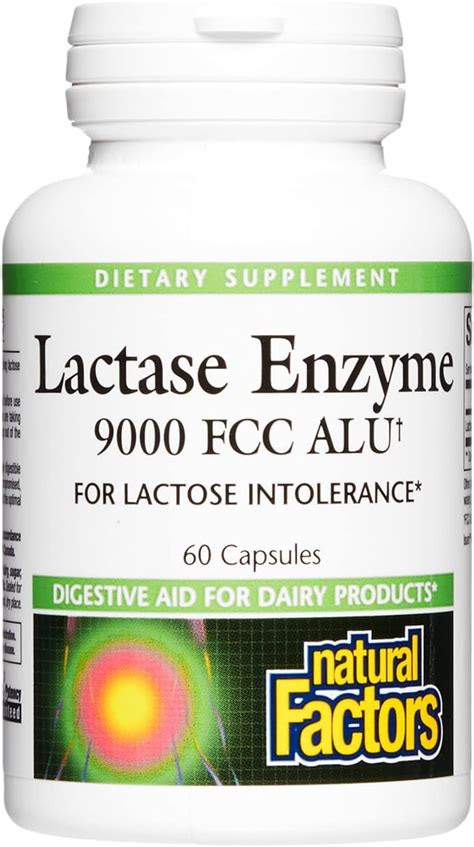 Natural Factors - Lactase Enzyme, Supports Dairy Digestion, 60 Capsules ...