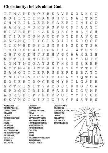 Christianity: Beliefs about God Word Search | Teaching Resources