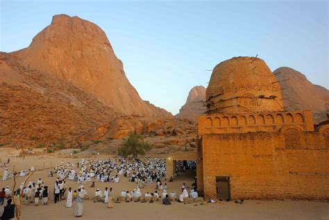 Kassala mosque at sunset, on Prophet's birthday clebration, Sudan - The ...