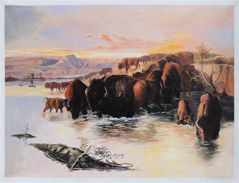 Buffalo Herd - Charles Marion Russell Paintings