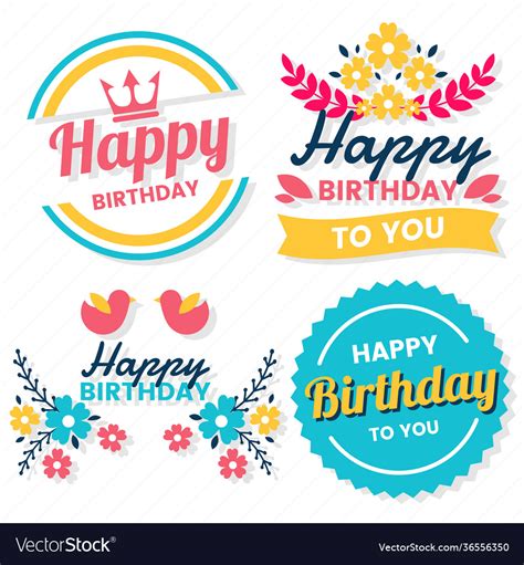 Happy birthday logo for banner Royalty Free Vector Image