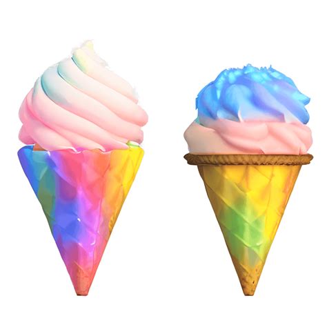 Realistic Rainbow Ice Cream Cones · Creative Fabrica