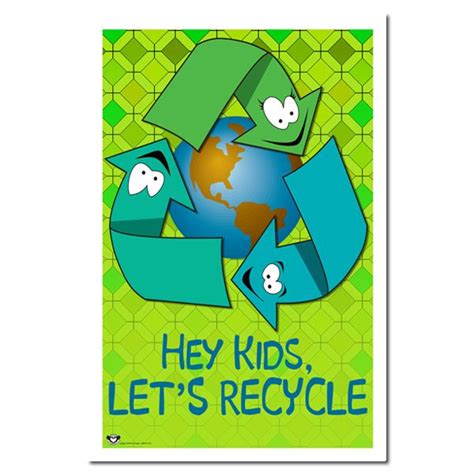 AI-rp253 - Hey Kids Lets Recycle School Children Recycling Poster | Recycle poster, Recycling ...