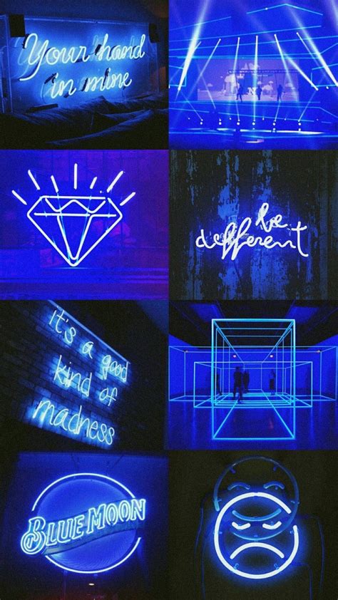 Download Blue And Black Neon Aesthetic Wallpaper | Wallpapers.com